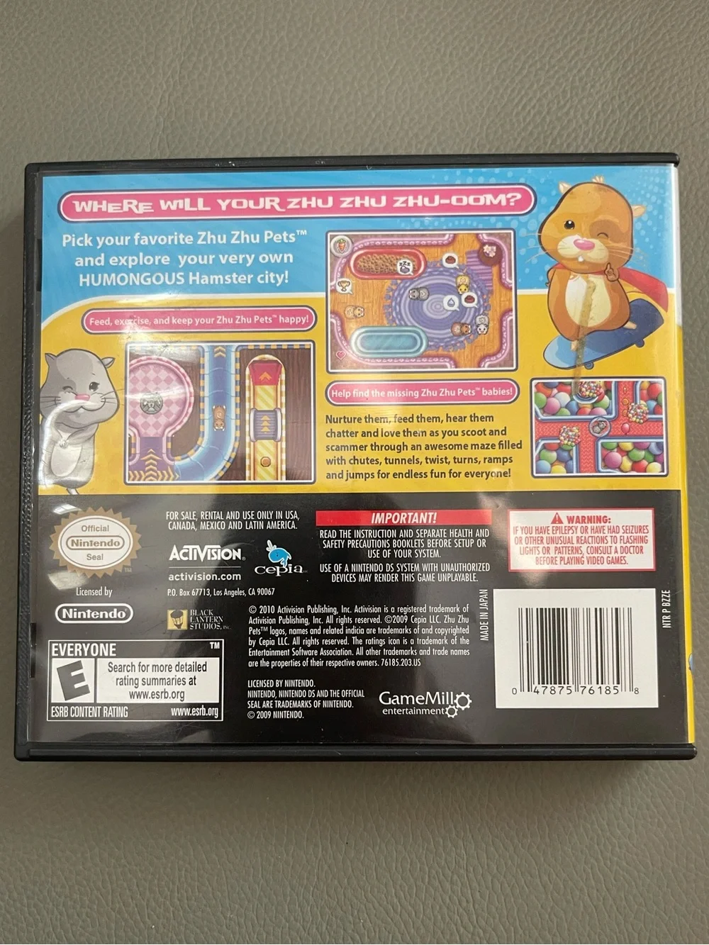Activision ZhuZhu Pets Nintendo DS Game in Original Case